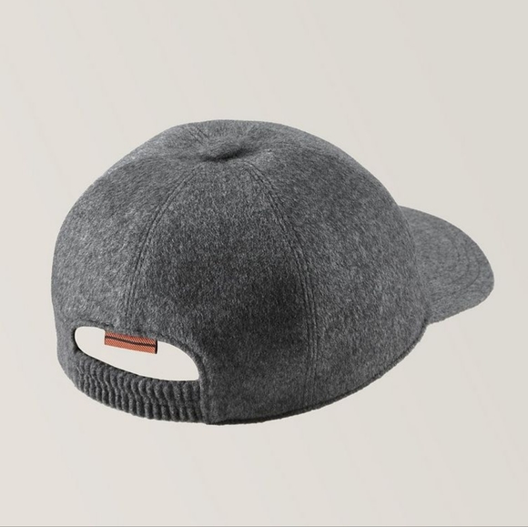 ZEGNA Logo Embroidered Metallic Cashmere Baseball Cap Size small - Picture 2 of 9